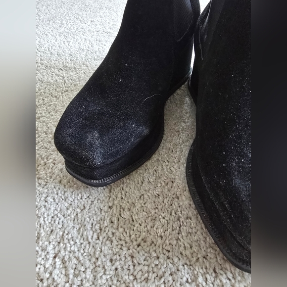 Jeffery Campbell womens 10 black suede leather Wedge boots Rochester platform - Picture 7 of 9